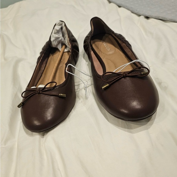 LANE BRYANT NWT Women’s Size 9 Brown Bakker Flats Dream Cloud Bow - Picture 7 of 8
